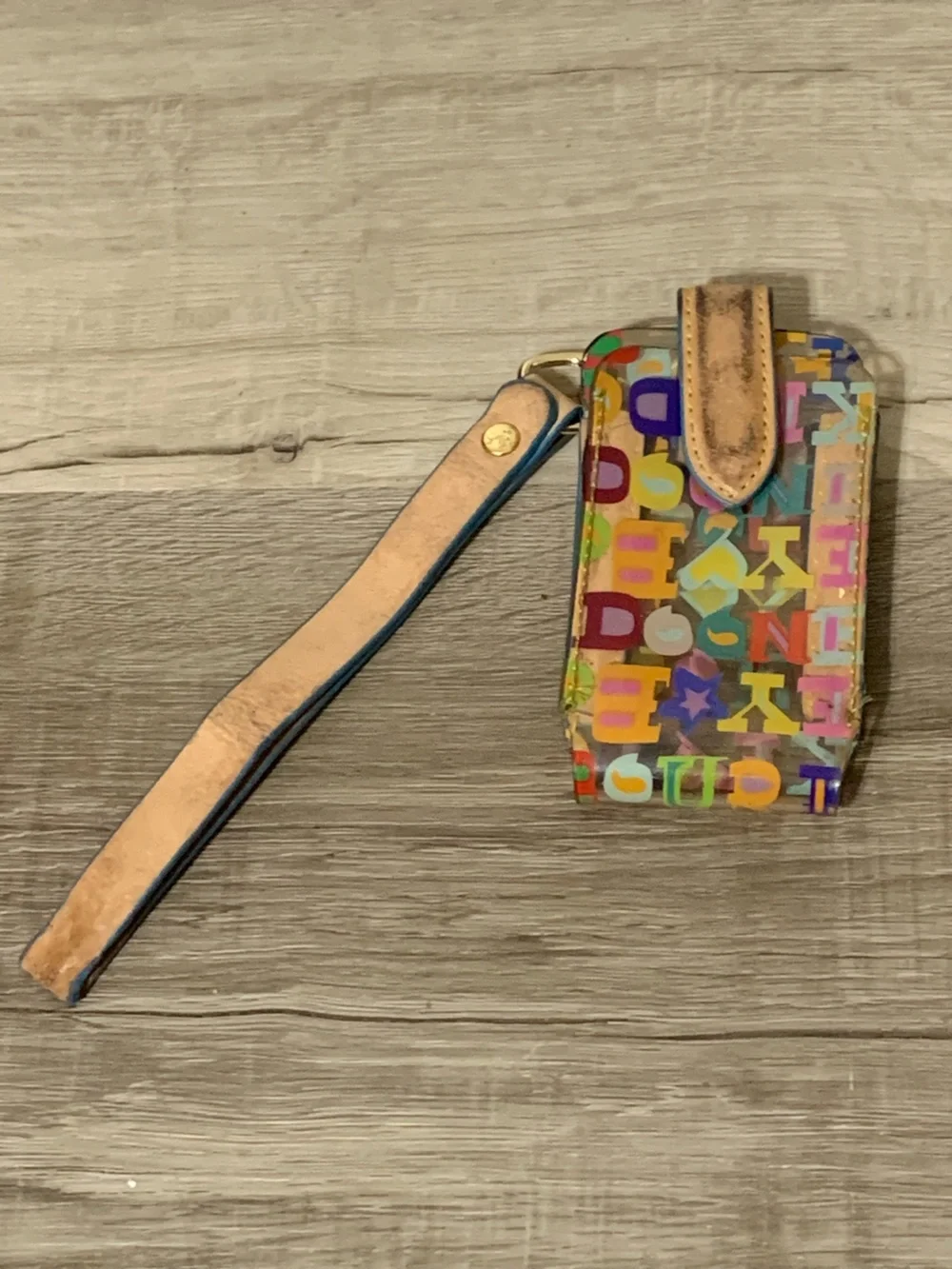 Y2K Dooney & Bourke Multicolor Alphabet Wristlet Vintage Flip Phone Case
